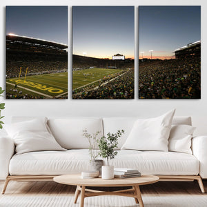 Oregon Ducks Football Team Print - Eugene Autzen Stadium