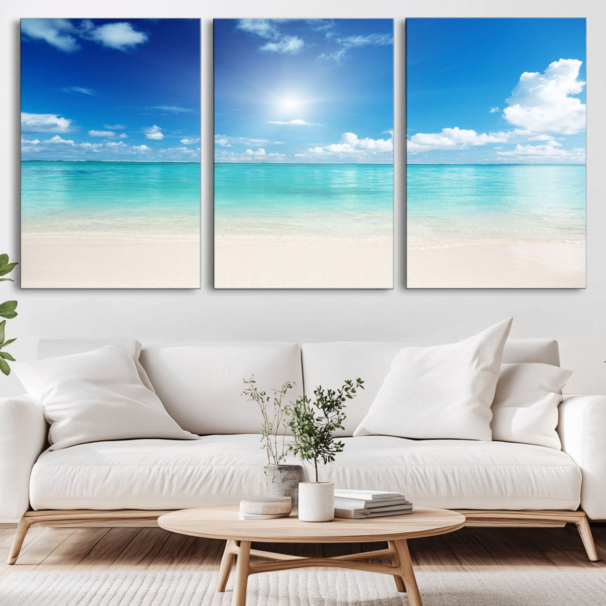Blue Ocean Wall Art Canvas Print - Tranquil Ocean Paradise