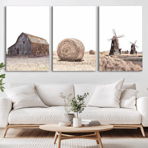 Farm Prints Set, Set of 3 Farmhouse Wall Art, Country House