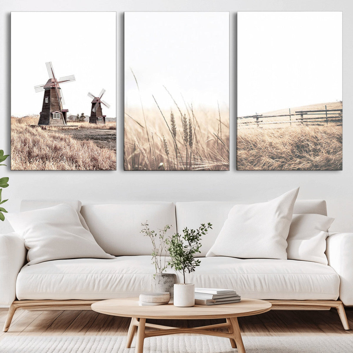 Farm Prints Set, Farmhouse Wall Art Canvas, Country House
