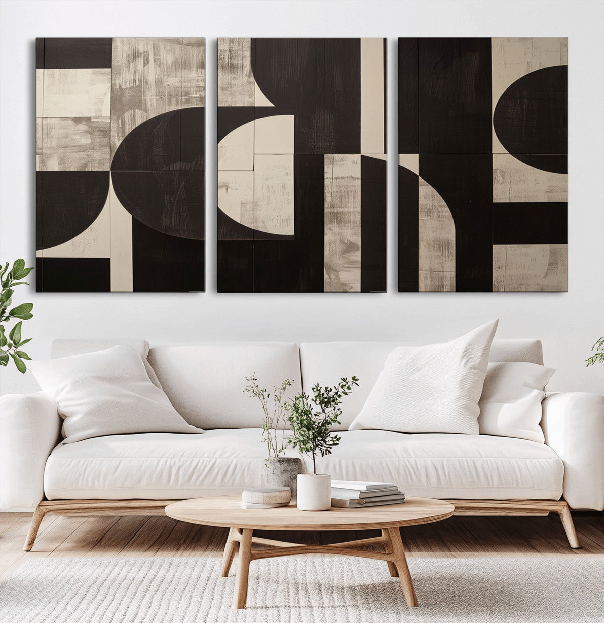 Abstract Brown Wabi Sabi Canvas Print Set – Minimalist
