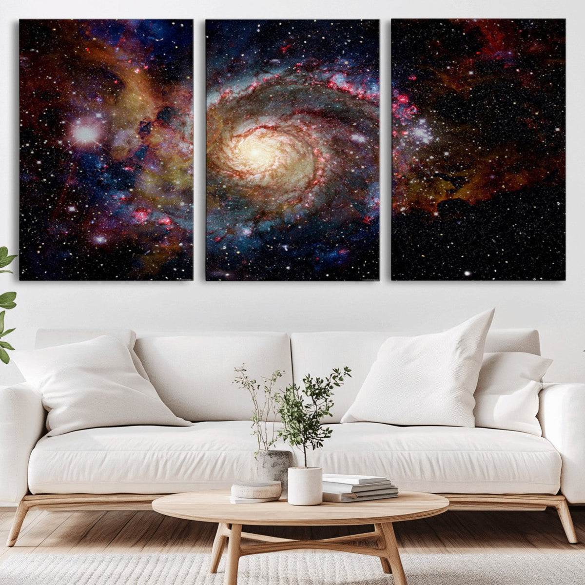 Nebula and Galaxies in Space Wall Art Canvas Print, Spiral