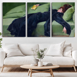 Decadent Girl by Ramon Casas Wall Art Canvas Print, Framed