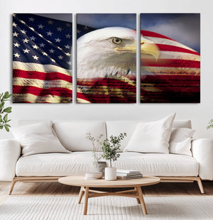 American Flag Eagle Symbol Wall Art, American Flag Eagle