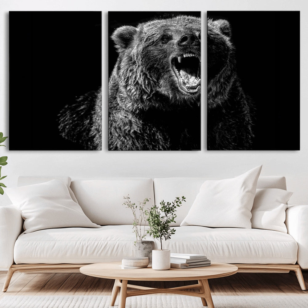 Bear Canvas Print | Wildlife Wall Art for Cabin Decor |
