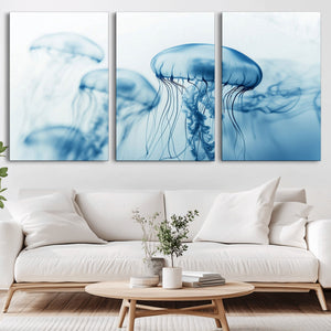 Blue Jellyfish Wall Art Canvas Print