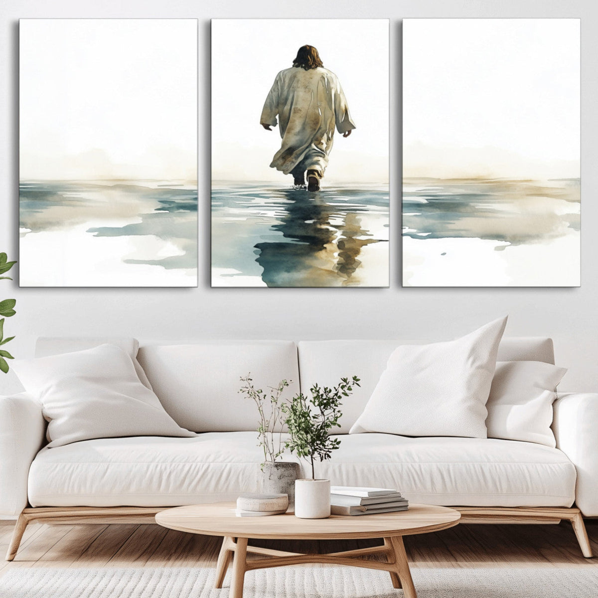 Abstract Jesus Wall Art Canvas Print, Christian Wall Art,