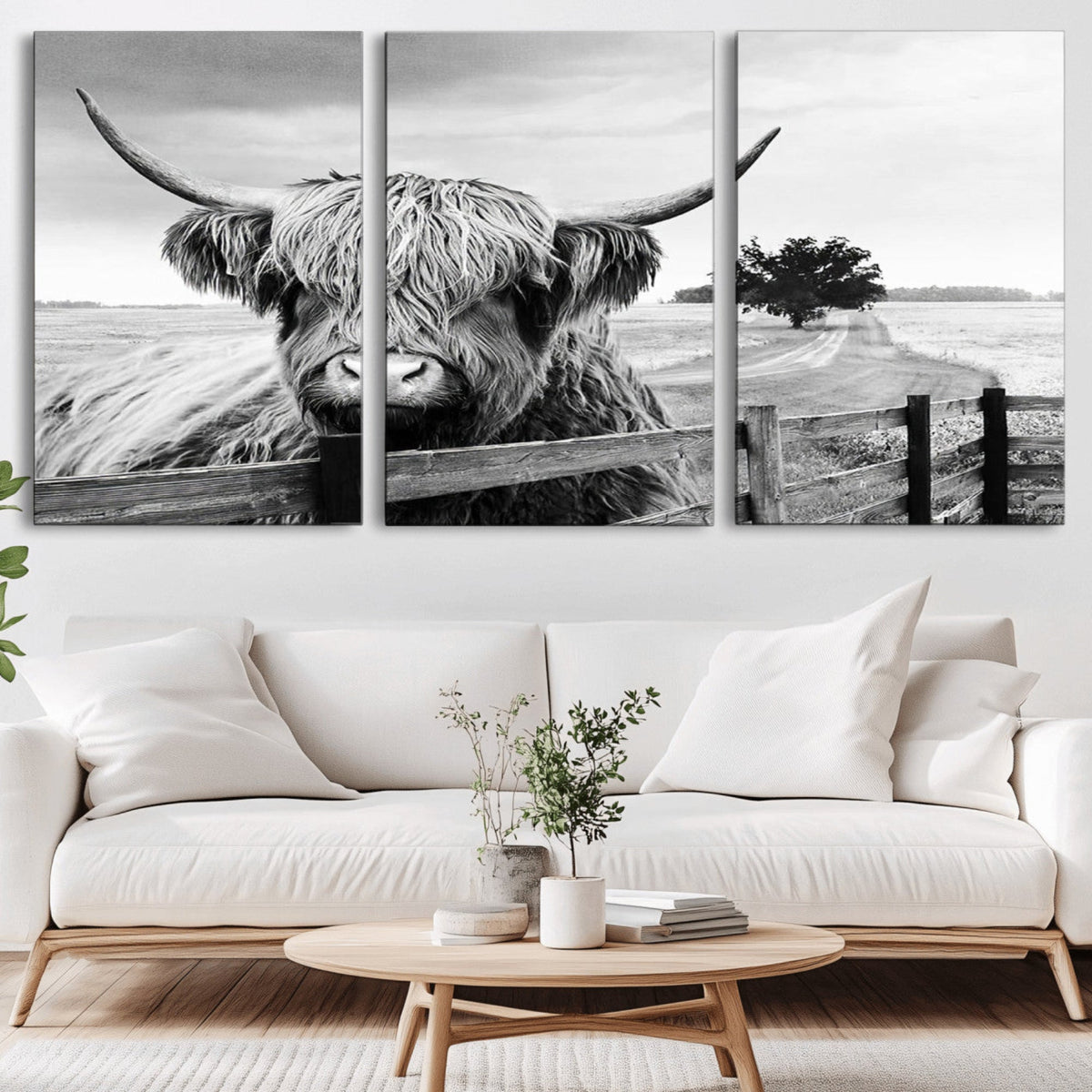 Scottish Highland Cow Wall Art | Rustic Farmhouse Décor |