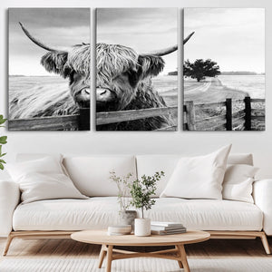 Scottish Highland Cow Wall Art | Rustic Farmhouse Décor |