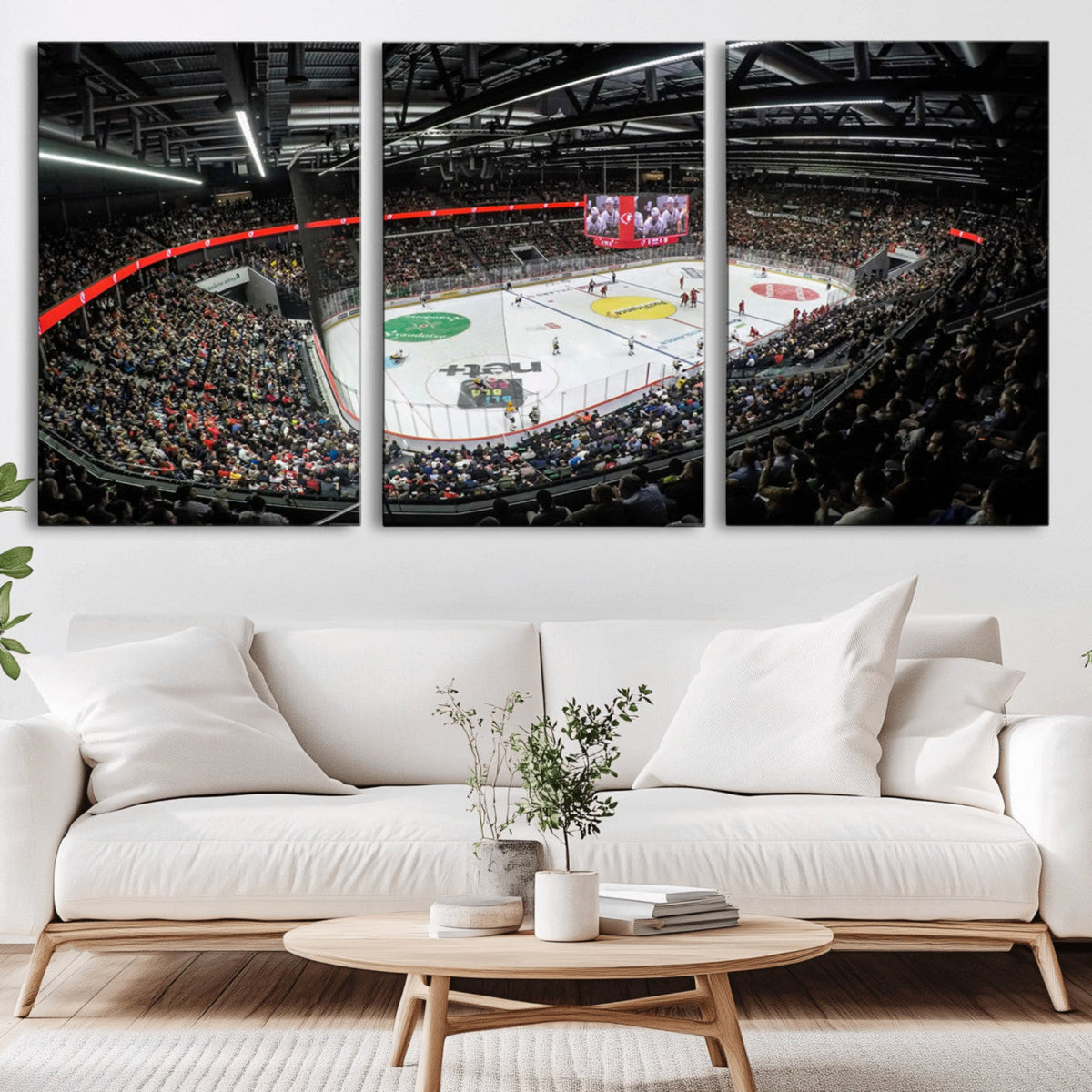 Vaudoise Lausanne Ice Hockey Arena Stadium Wall Art Canvas,