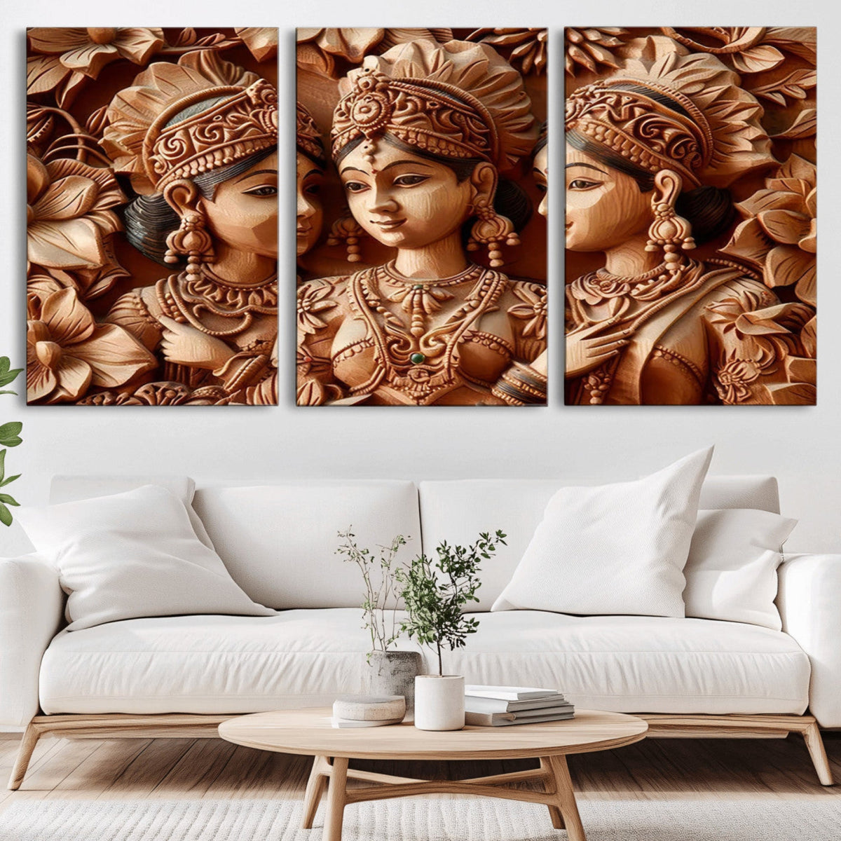Indian Woman Statue Wall Art Canvas Print