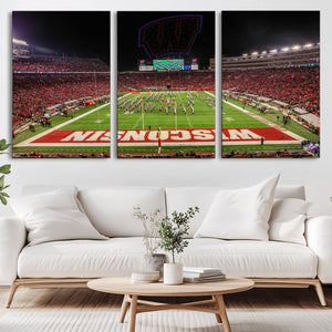 Wisconsin Badgers Football Team Print Canvas- Madison Camp