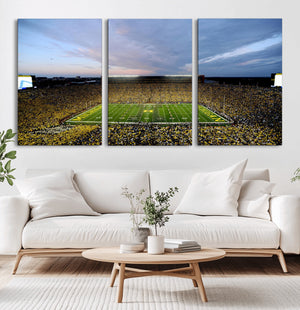 Michigan Stadium Wall Art Canvas Print, Vibrant Game Day