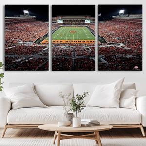Oklahoma State Cowboys Canvas Print, Football Team Print -