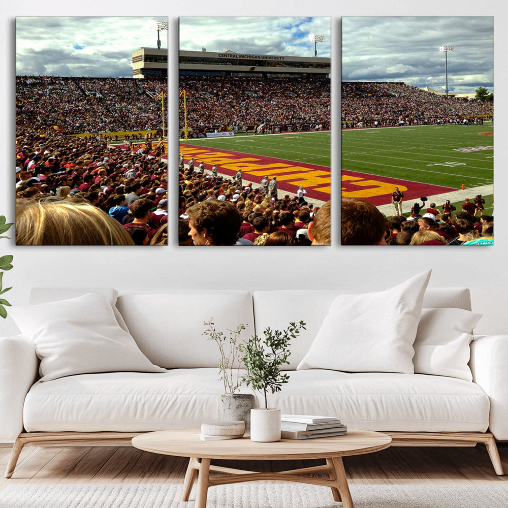 Central Michigan University Chippewas Football Team Print -