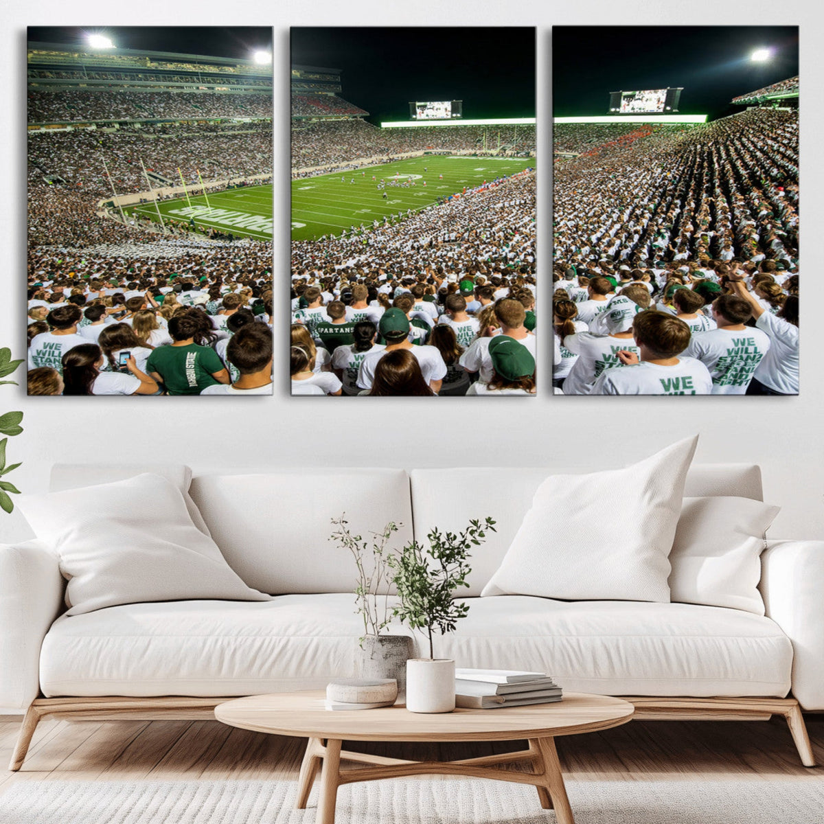 Michigan State Spartans Football Canvas Print - East Lansing