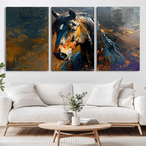Abstract Horse Wall Art Canvas Print | Farmhouse Wall Decor