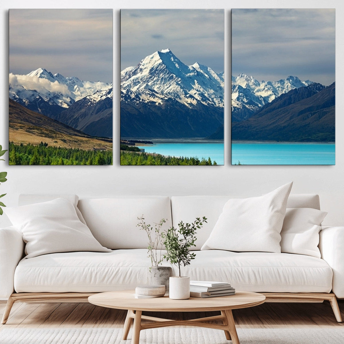 Mount Cook and Lake Pukaki Canvas Wall Art Print – Majestic