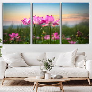 Pink Flower on the Mountain Canvas Print, Framed Pink Flower