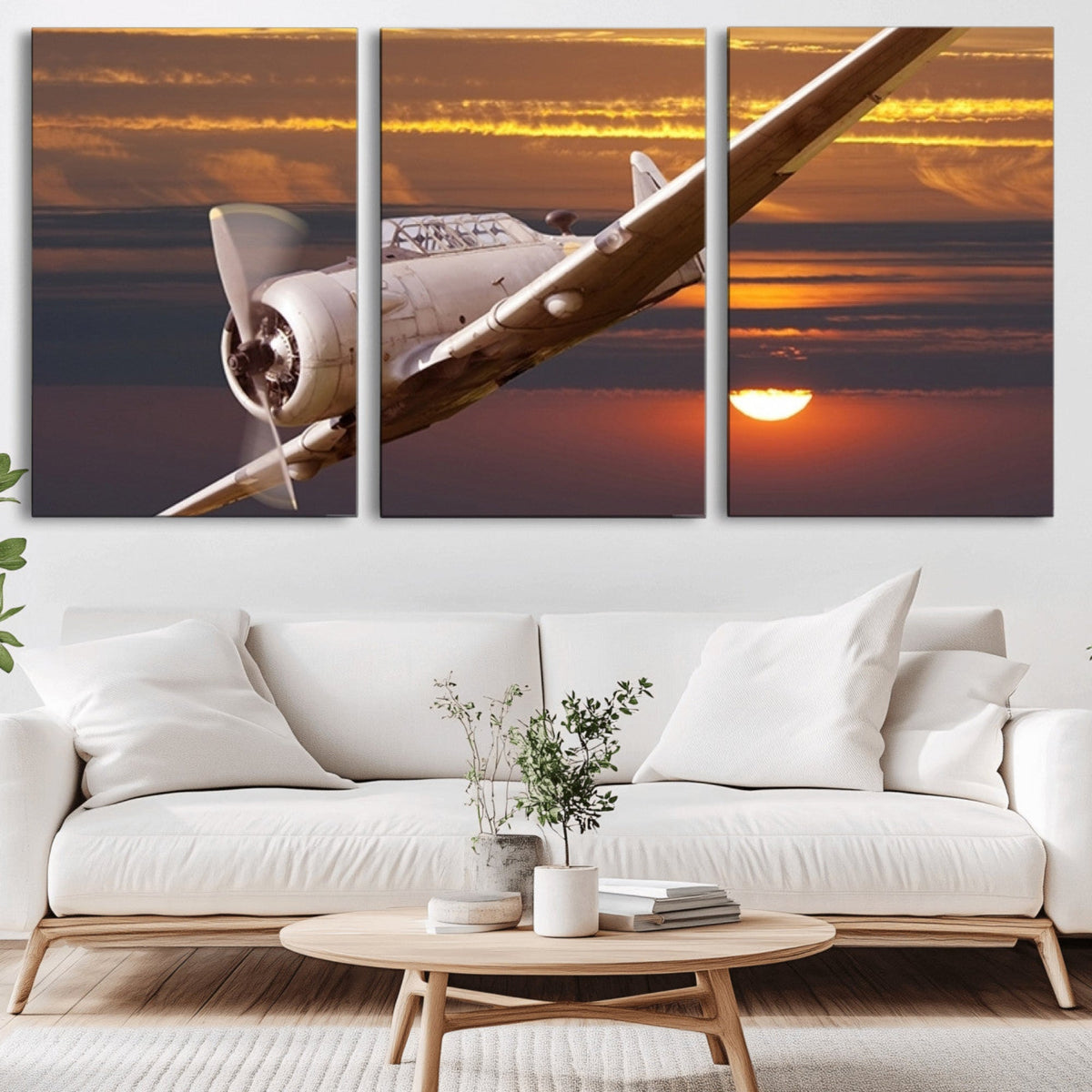 Old War Plane Wall Art Canvas Print