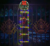 LED Ladder Lights with Climbing Santa Claus - 1m Festive Holiday Decoration for Indoor & Outdoor Use, 8 Lighting Modes, Remote Controlled