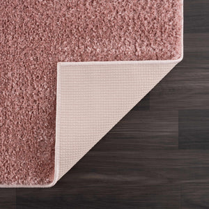 Judy Pink  Plush Washable Area Rug - Clearance