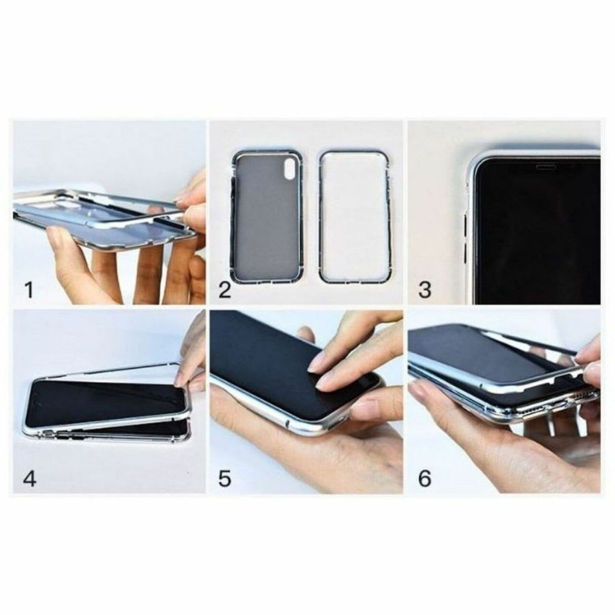 3-Pack Magnetic Snap-on Case for Apple iPhone X or XS