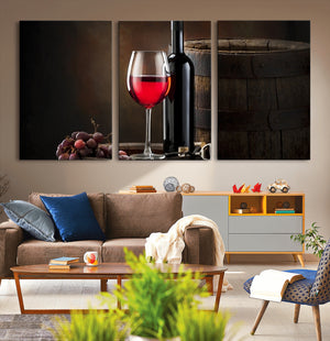 Red Wine and Bottle Canvas Print
