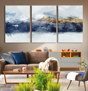 Abstract Mountain Range Art Canvas Print | 3 Panel