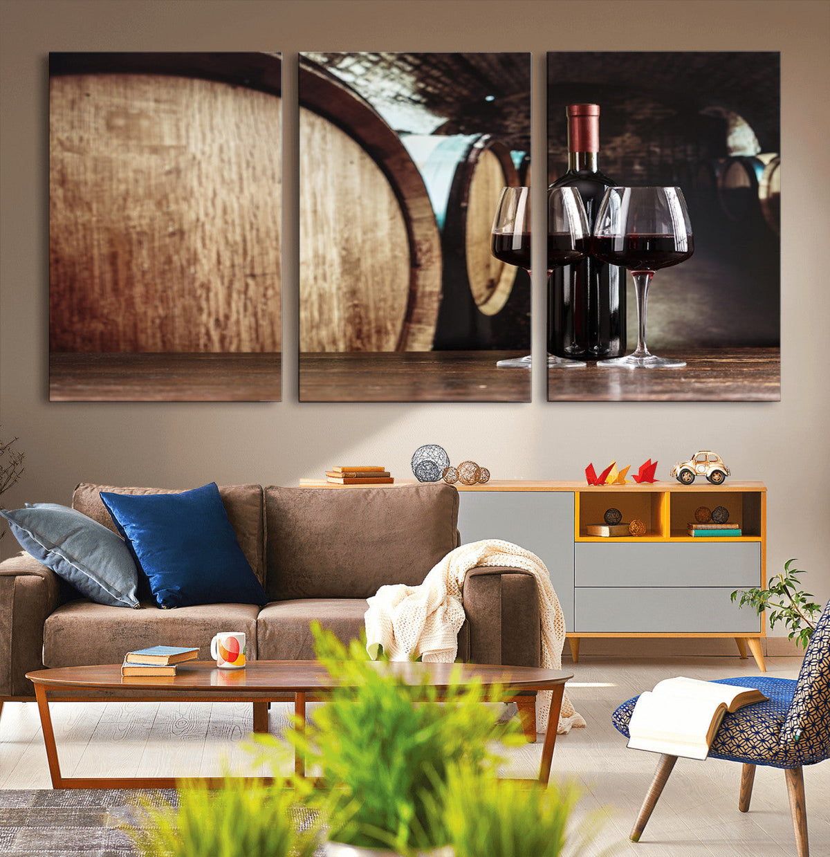 Wine and Barrel Wall Art Canvas Print