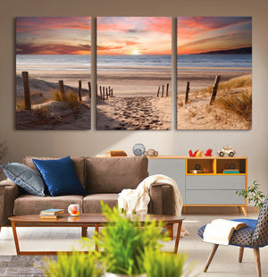 Sunset on the Sea Wall Art Canvas Print