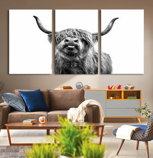 Fanny Scottish Highland Cow Cattle Art Print Farmhouse Wall