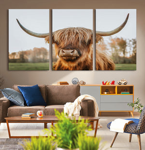 Highland Cow Animal Scottish Cattle Art Print Farmhouse Wall