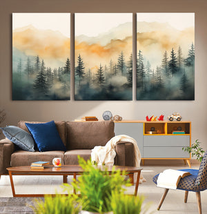 Abstract Forest Print - Mountain Wall Art | Autumn Landscape