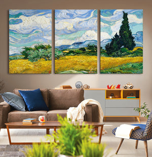 Wheatfield With Cypresses By Van Gogh Painting Wall Art