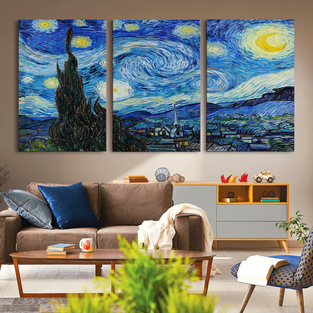 Vincent Van Gogh The Starry Night Abstract Wall Art Canvas