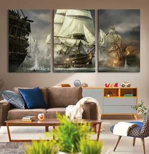 Pirate Ship War Wall Art Canvas Print
