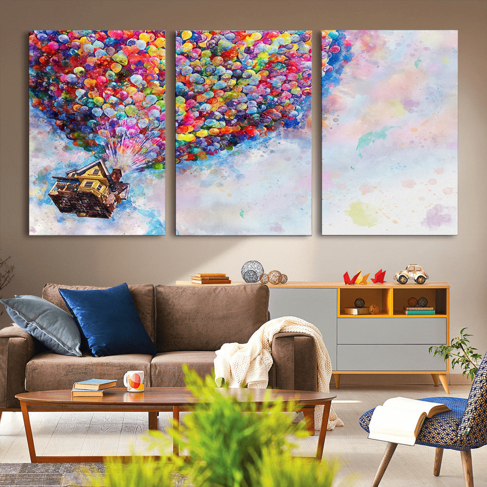 Don't Look Up Movie Canvas Wall Art - Vibrant Floating House