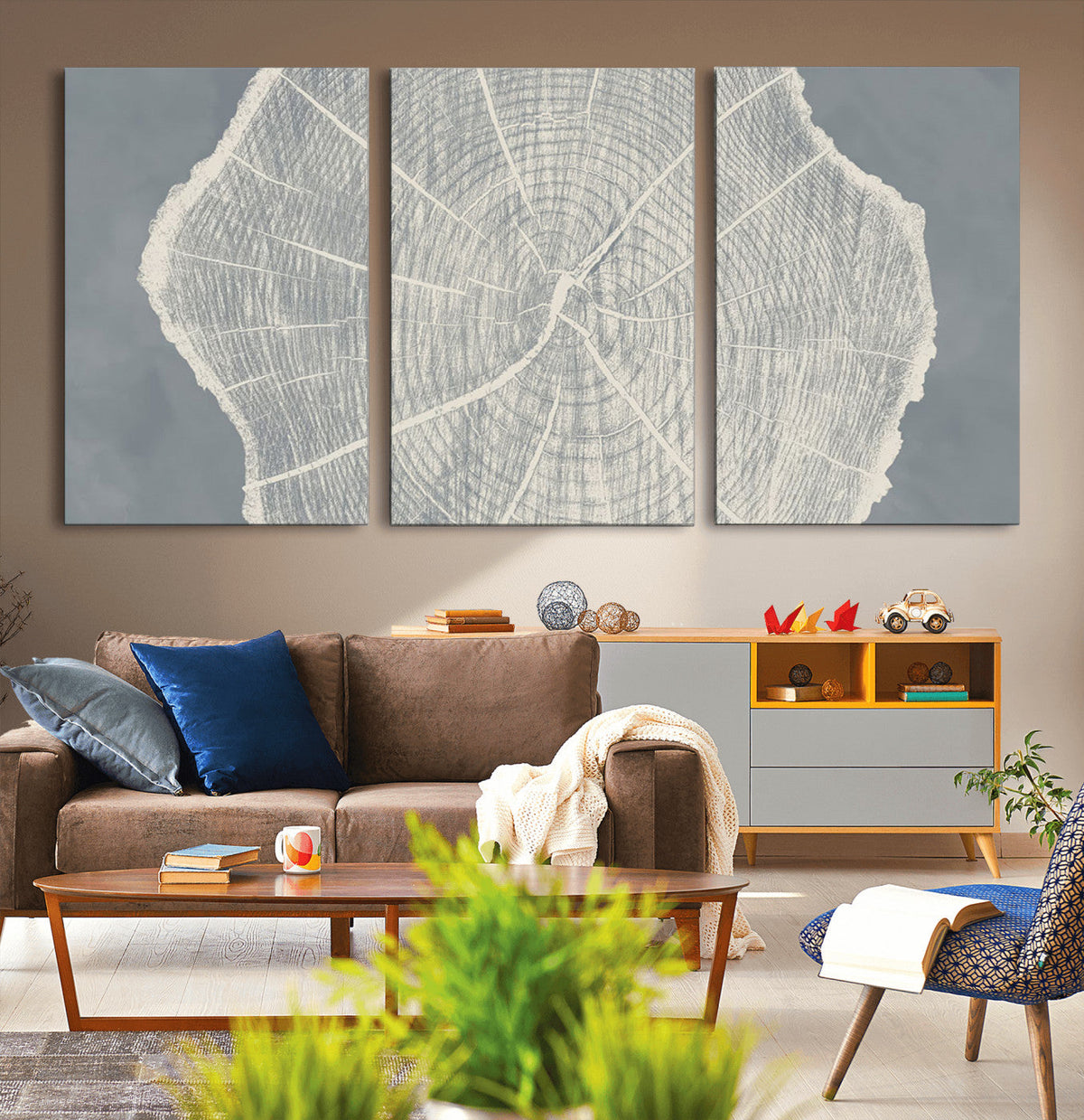Abstract Tree Ring Wall Art Canvas Print – Nature-Inspired,