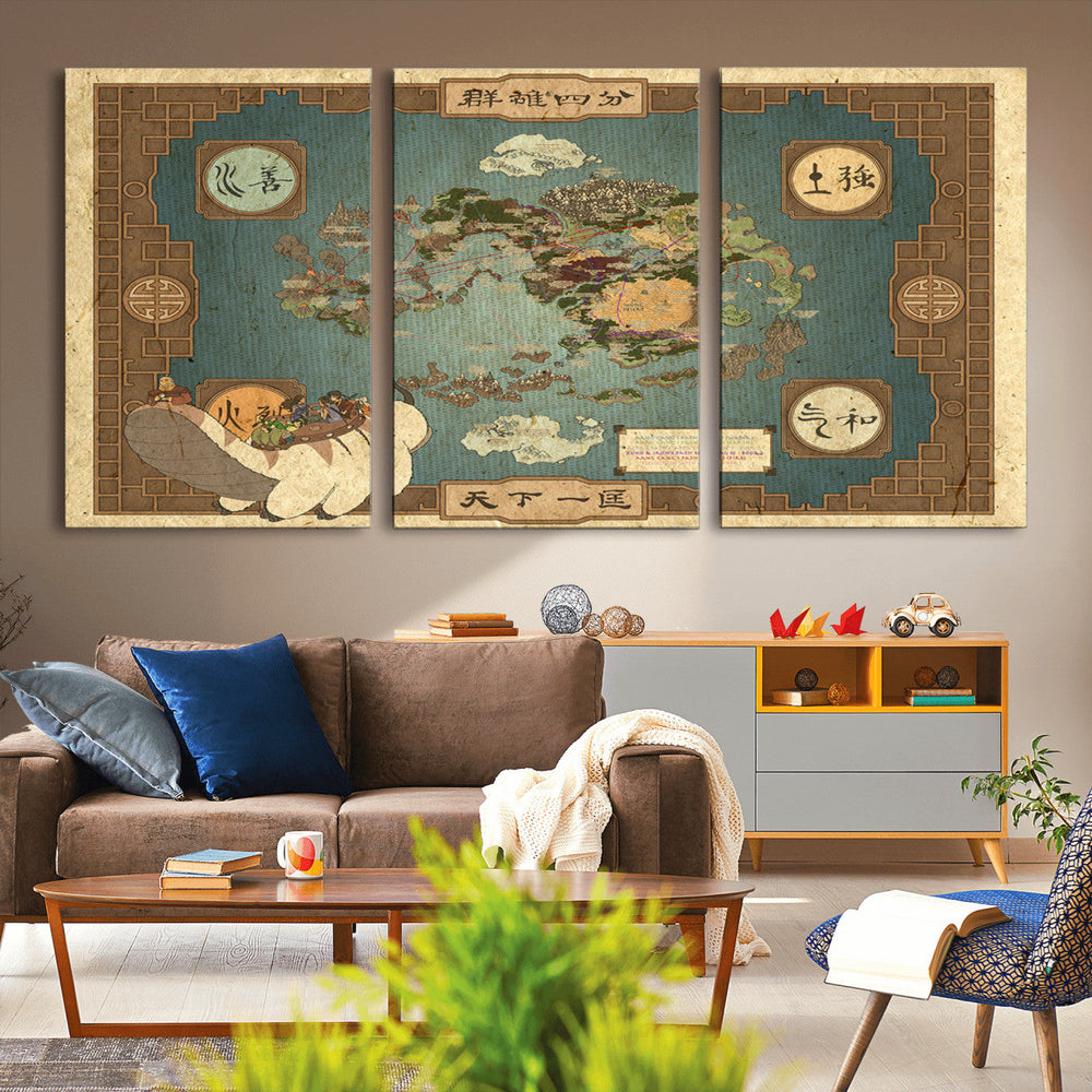 Avatar Wall Art: The Last Airbender Vintage Map - Wall Art