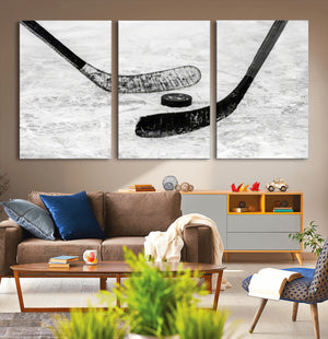 Winter Ice Hockey Sport Canvas Wall Art Print - Hockey Wall