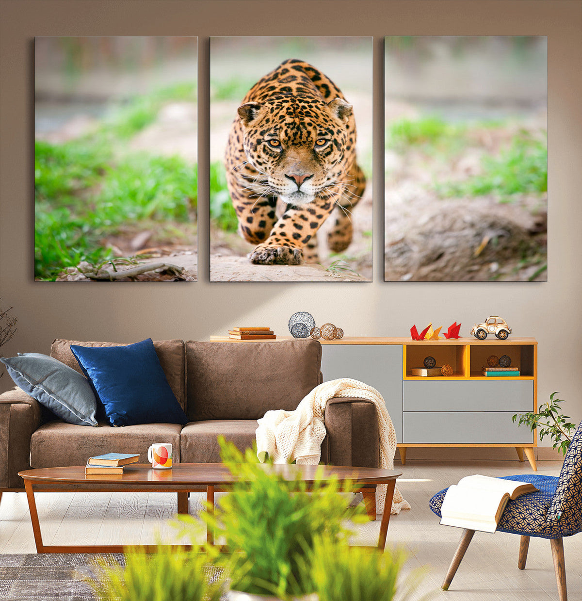 Leopard on the Prowl - Stunning Large Framed Leopard Wall