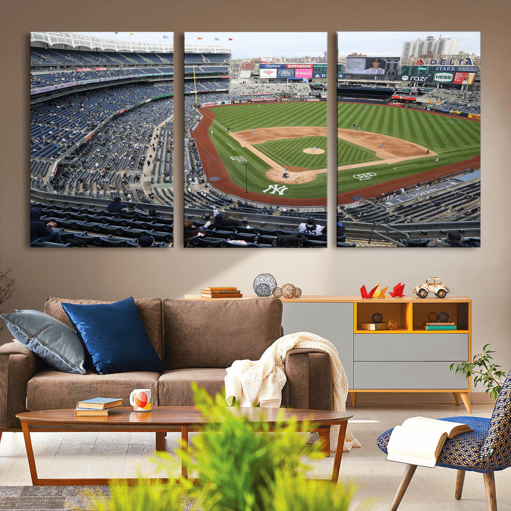 New York Yankees Baseball Team Print - Yankee Stadium Wall