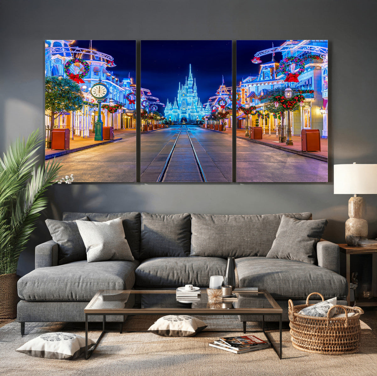 Disney Wall Art | Castle Large Wall Art Disney Magic Kingdom