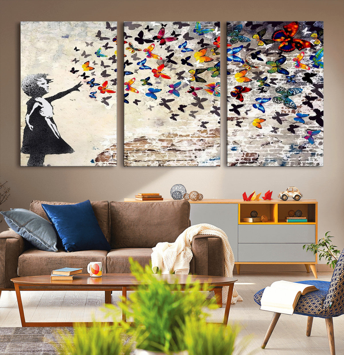 Banksy Graffiti Wall Art Canvas Print: Girl Releasing