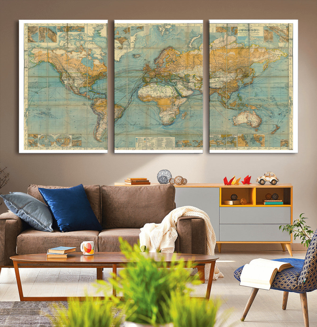 Push Pin World Map Canvas Print – Travel Tracker Wall Art