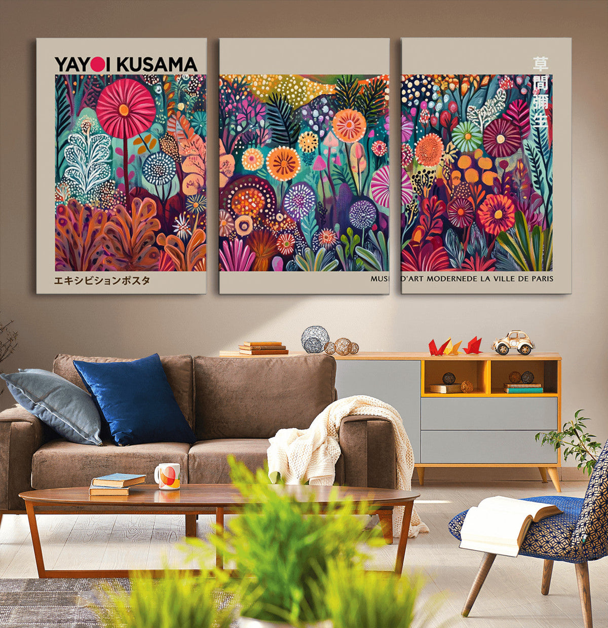 Yayoi Kusama Wall Art Canvas Print, Abstract Art, Large