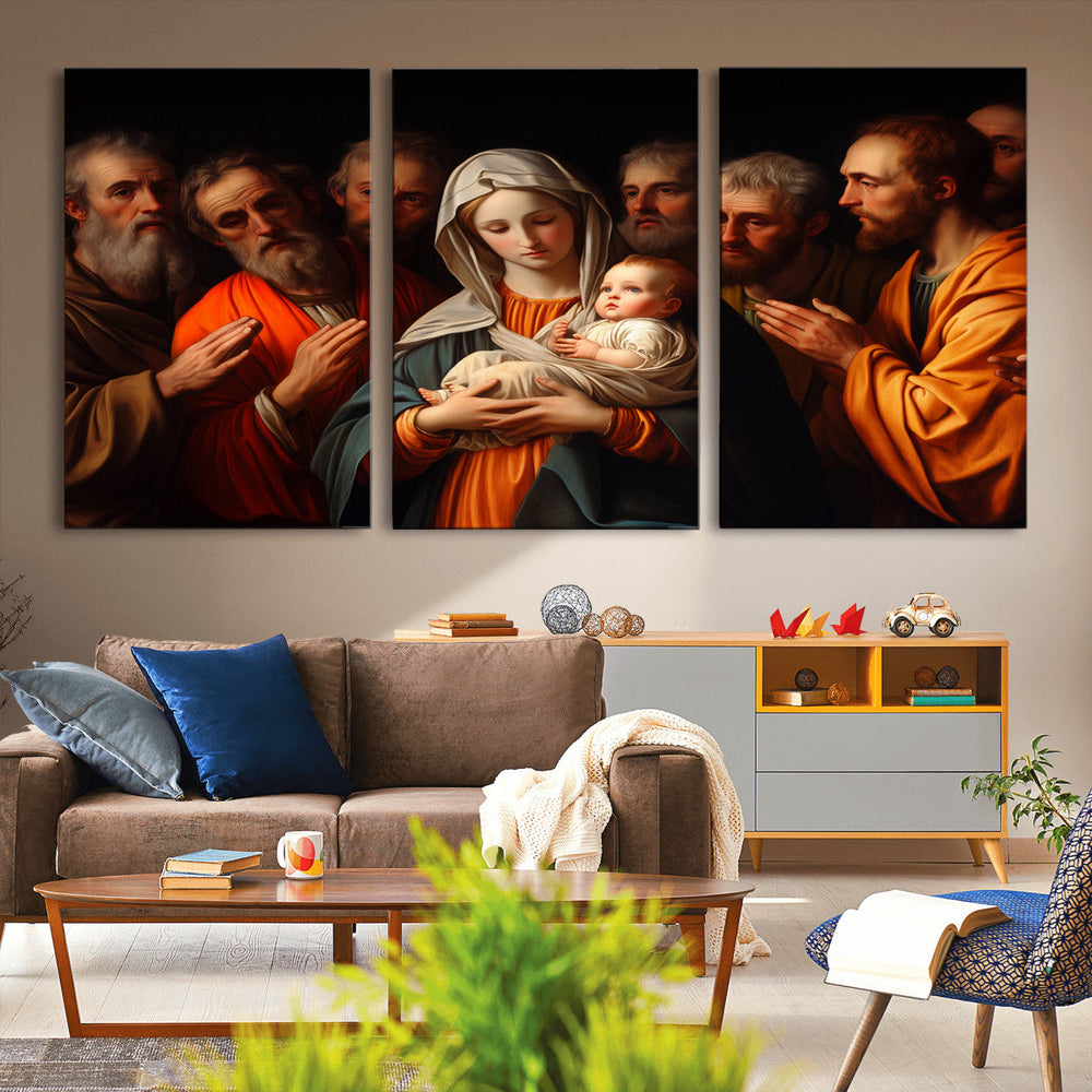 Religious Canvas Wall Art Print - Madonna and Child with