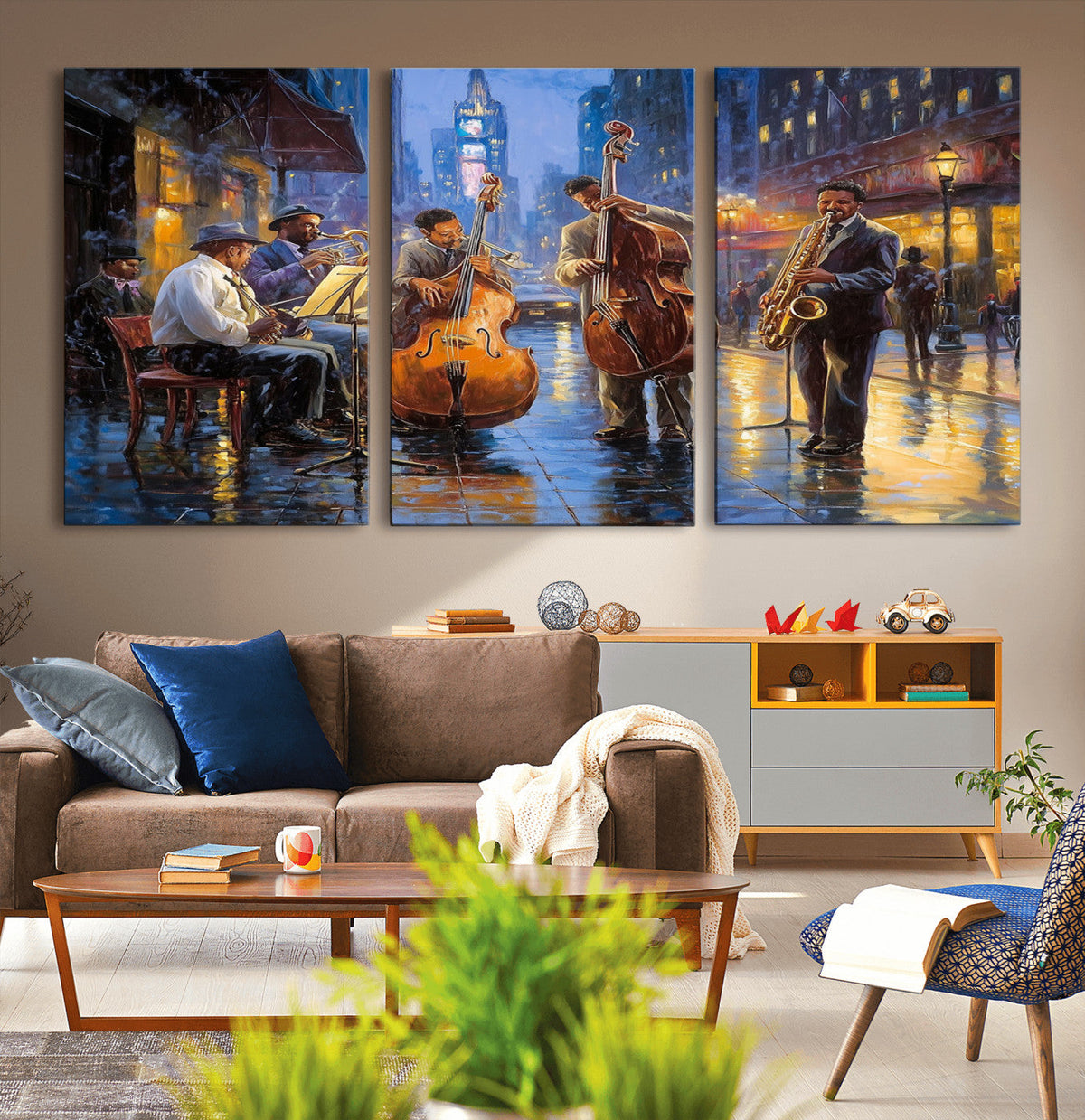 Colorful Jazz Wall Art - African American Music Canvas Print
