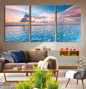 Ocean Sunset Canvas Wall Art Print – Tranquil Seascape